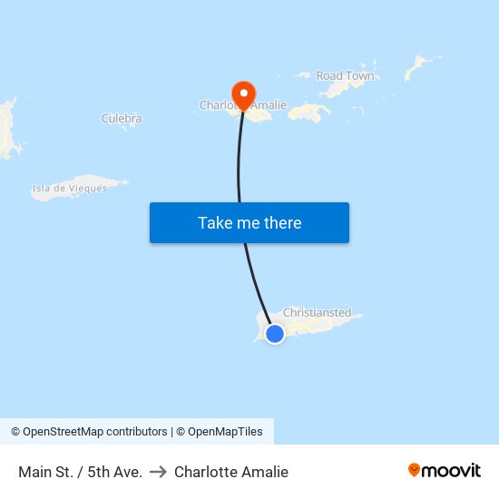 Main St. / 5th Ave. to Charlotte Amalie map