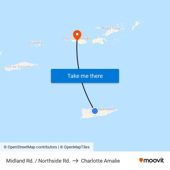 Midland Rd. / Northside Rd. to Charlotte Amalie map