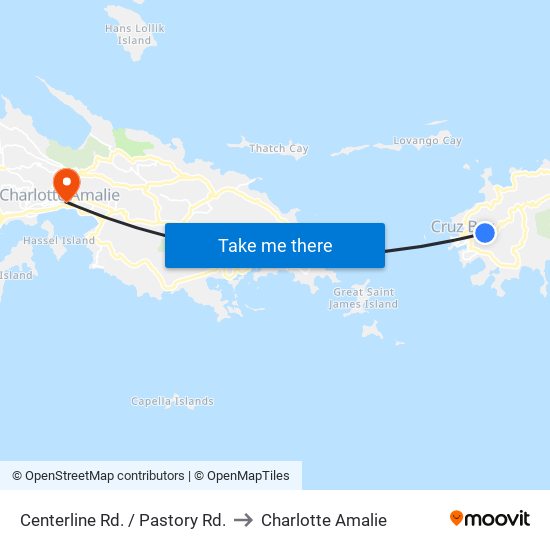 Centerline Rd. / Pastory Rd. to Charlotte Amalie map