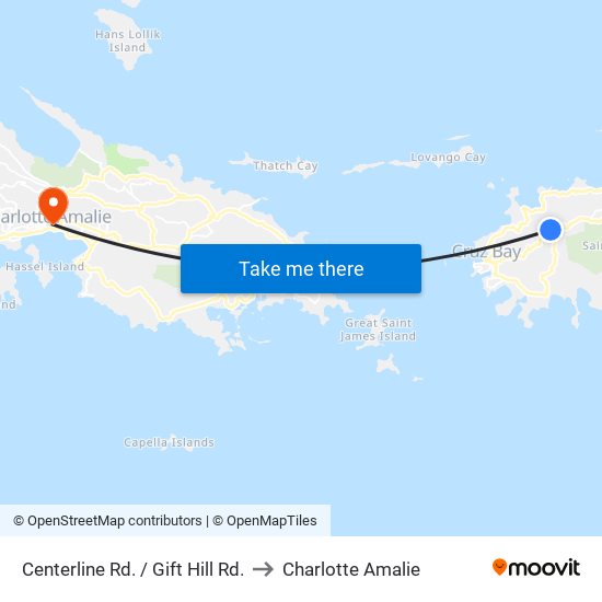Centerline Rd. / Gift Hill Rd. to Charlotte Amalie map