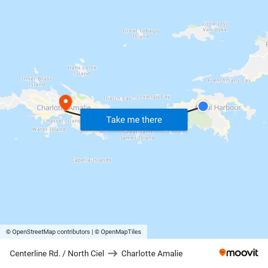 Centerline Rd. / North Ciel to Charlotte Amalie map