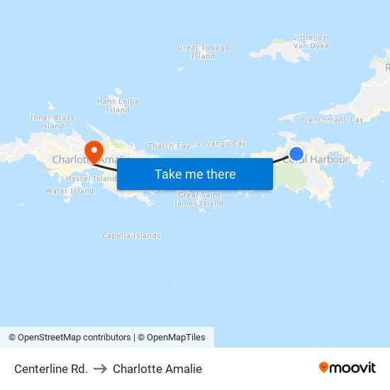 Centerline Rd. to Charlotte Amalie map