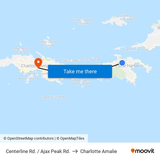Centerline Rd. / Ajax Peak Rd. to Charlotte Amalie map