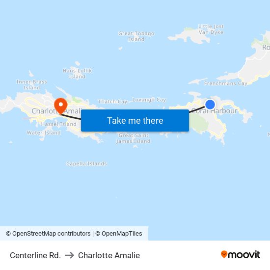 Centerline Rd. to Charlotte Amalie map