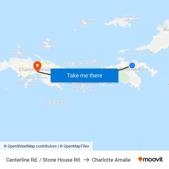 Centerline Rd. / Stone House Rd. to Charlotte Amalie map