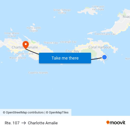 Rte. 107 to Charlotte Amalie map