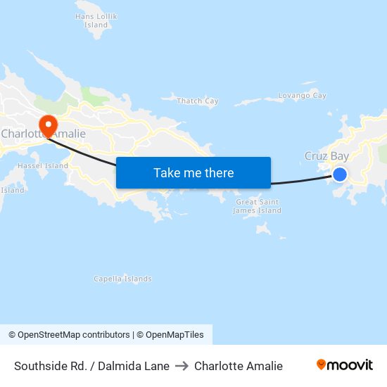 Southside Rd. / Dalmida Lane to Charlotte Amalie map