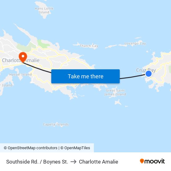 Southside Rd. / Boynes St. to Charlotte Amalie map
