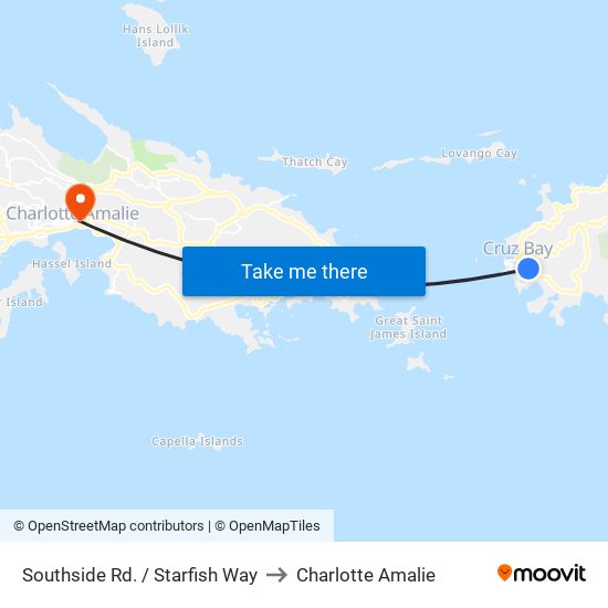 Southside Rd. / Starfish Way to Charlotte Amalie map