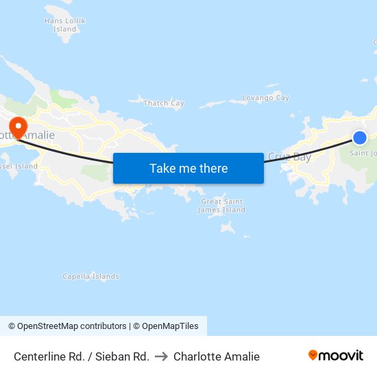 Centerline Rd. / Sieban Rd. to Charlotte Amalie map