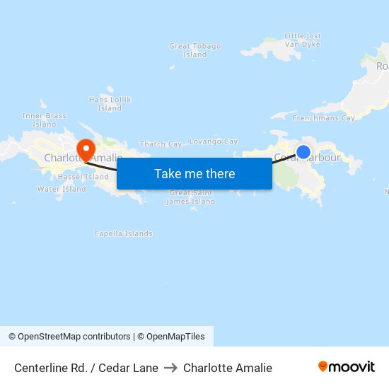 Centerline Rd. / Cedar Lane to Charlotte Amalie map