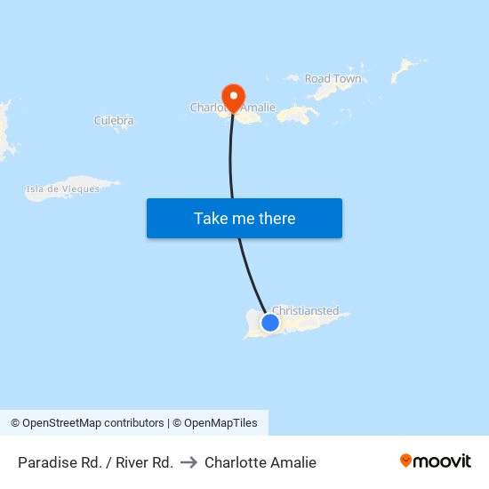 Paradise Rd. / River Rd. to Charlotte Amalie map