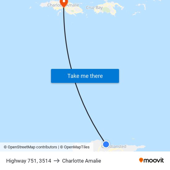 Highway 751, 3514 to Charlotte Amalie map