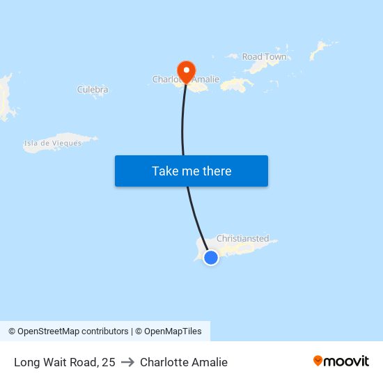 Long Wait Road, 25 to Charlotte Amalie map