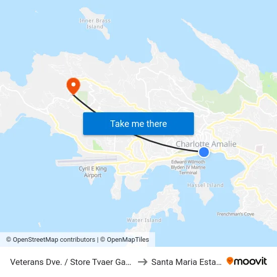 Veterans Dve. / Store Tvaer Gade to Santa Maria Estate map