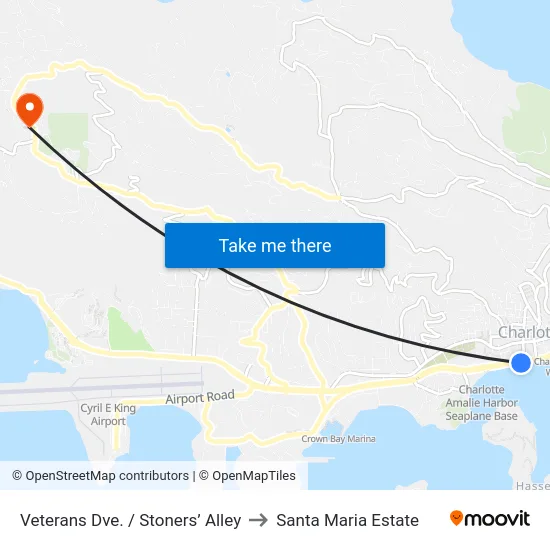 Veterans Dve. / Stoners’ Alley to Santa Maria Estate map