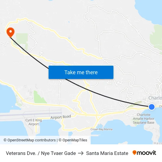 Veterans Dve. / Nye Tvaer Gade to Santa Maria Estate map
