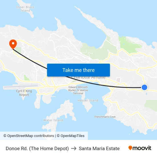 Donoe Rd. (The Home Depot) to Santa Maria Estate map