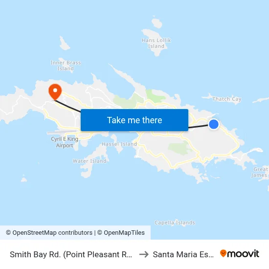 Smith Bay Rd. (Point Pleasant Resort) to Santa Maria Estate map