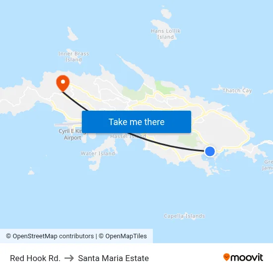 Red Hook Rd. to Santa Maria Estate map