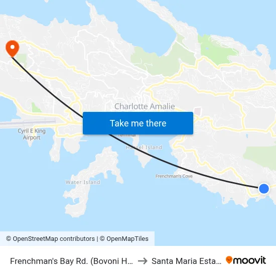 Frenchman's Bay Rd. (Bovoni Hill) to Santa Maria Estate map