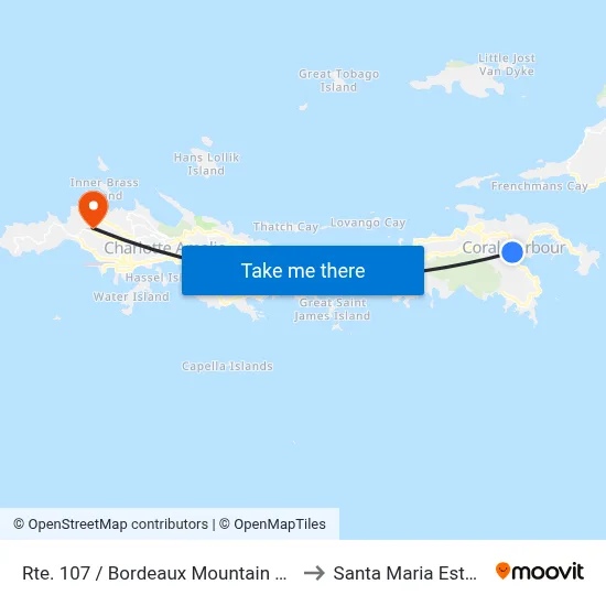 Rte. 107 / Bordeaux Mountain Rd. to Santa Maria Estate map