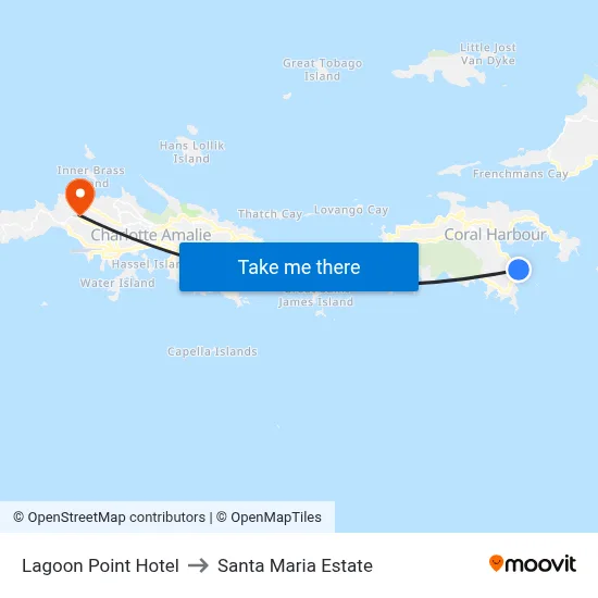 Lagoon Point Hotel to Santa Maria Estate map