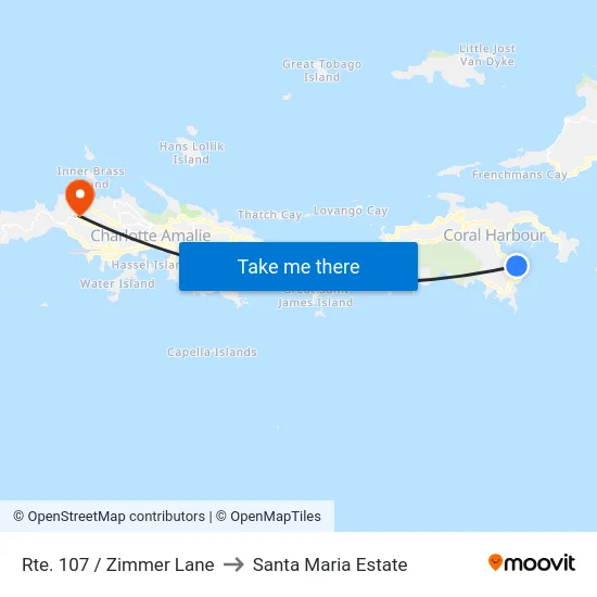 Rte. 107 / Zimmer Lane to Santa Maria Estate map