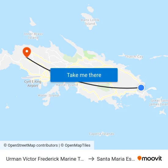 Urman Víctor Frederick Marine Terminal to Santa Maria Estate map