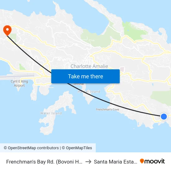 Frenchman's Bay Rd. (Bovoni Hill) to Santa Maria Estate map