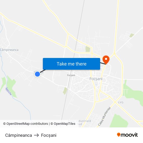 Câmpineanca to Focșani map