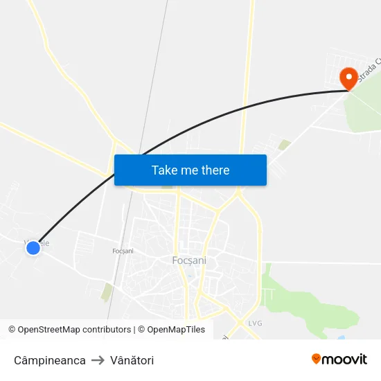 Câmpineanca to Vânători map
