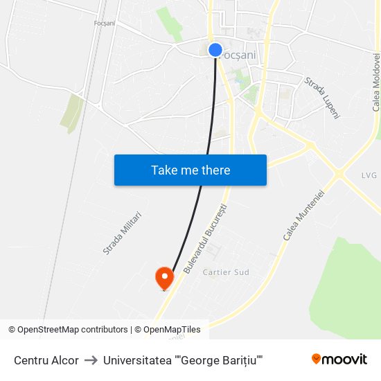 Centru Alcor to Universitatea ""George Barițiu"" map
