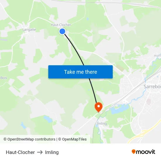 Haut-Clocher to Imling map