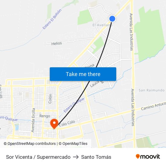 Sor Vicenta / Supermercado to Santo Tomás map