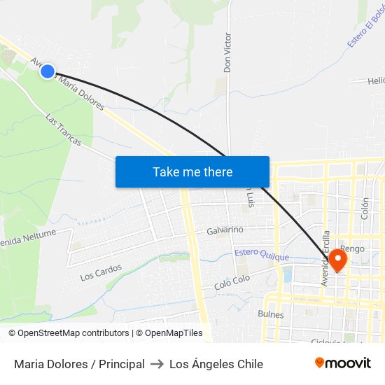 Maria Dolores / Principal to Los Ángeles Chile map