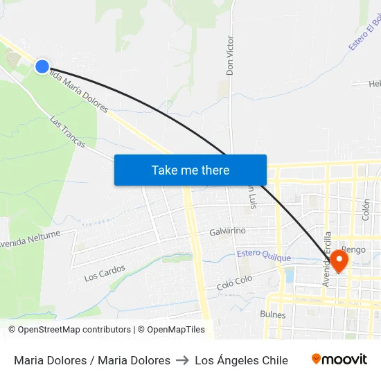 Maria Dolores / Maria Dolores to Los Ángeles Chile map