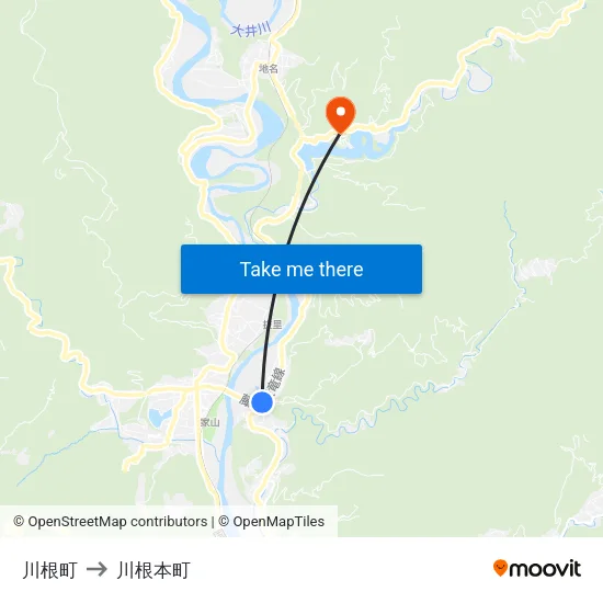 川根町 to 川根本町 map