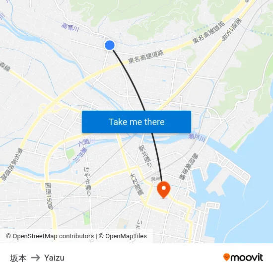 坂本 to Yaizu map