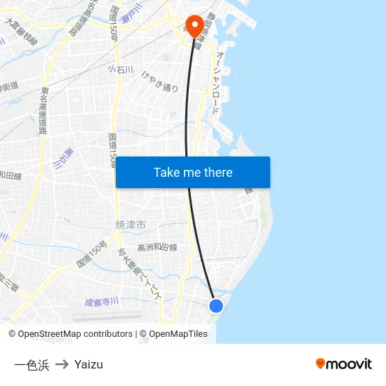 一色浜 to Yaizu map