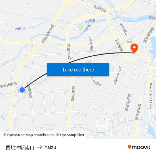 西焼津駅南口 to Yaizu map