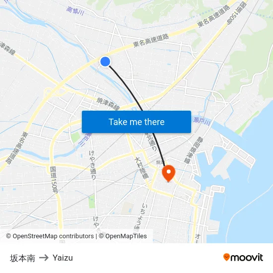 坂本南 to Yaizu map