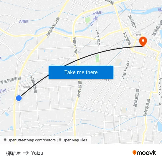 柳新屋 to Yaizu map