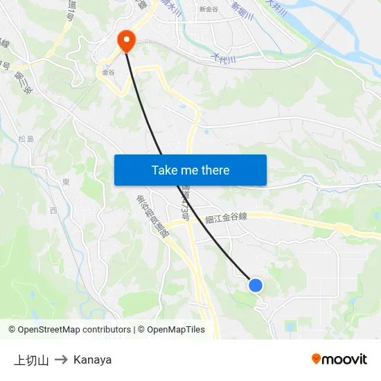 Kamikirizan to Kanaya map