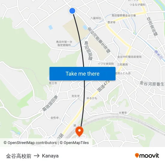 Kanaya High School to Kanaya map