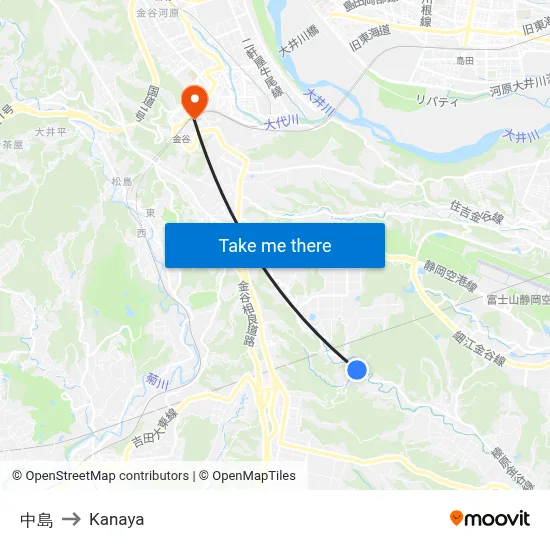 Nakajima to Kanaya map
