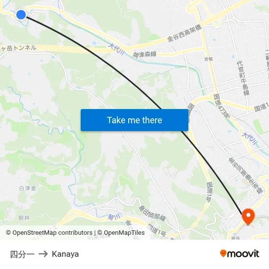 Shibunichi to Kanaya map