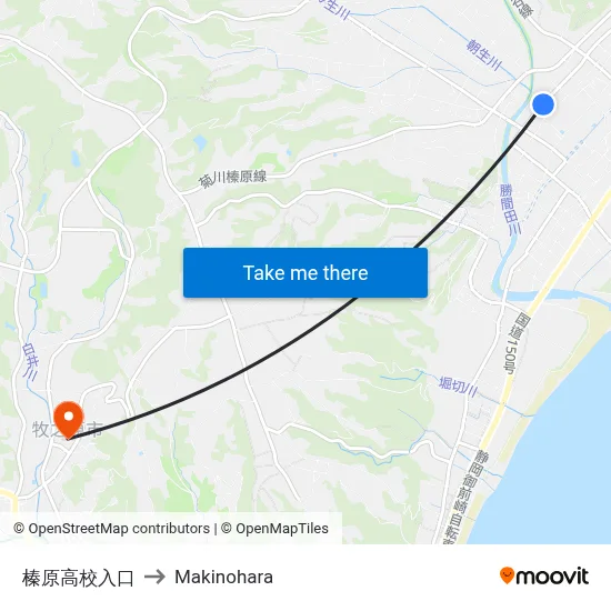 Haibara High School Entrance to Makinohara map