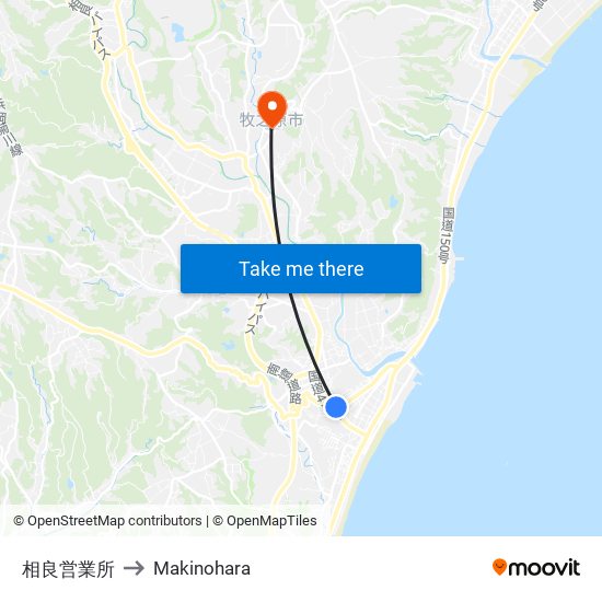 相良営業所 to Makinohara map