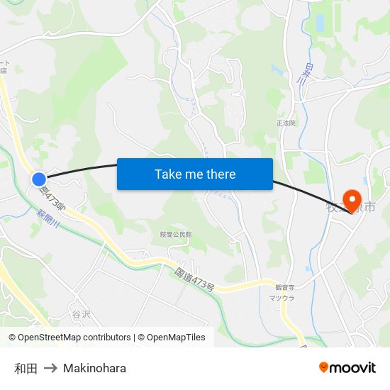 和田 to Makinohara map